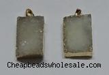 NGP6094 20*30mm – 22*35mm rectangle druzy quartz pendants