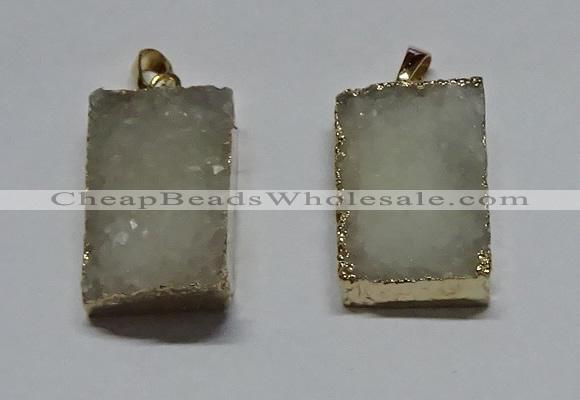 NGP6094 20*30mm – 22*35mm rectangle druzy quartz pendants