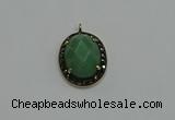 NGP6099 20*25mm - 22*30mm oval green aventurine pendants wholesle