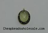 NGP6100 20*25mm - 22*30mm oval lemon quartz pendants wholesle