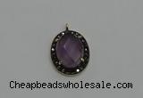 NGP6101 20*25mm - 22*30mm oval amethyst pendants wholesle