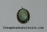 NGP6103 20*25mm - 22*30mm oval amazonite pendants wholesle