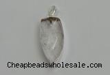 NGP6110 12*35mm - 15*40mm arrowhead white crystal pendants