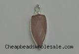 NGP6111 12*35mm - 15*40mm arrowhead rose quartz pendants