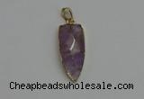 NGP6117 12*35mm - 15*40mm arrowhead amethyst pendants