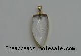 NGP6120 12*35mm - 15*40mm arrowhead white crystal pendants