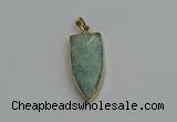 NGP6122 12*35mm - 15*40mm arrowhead amazonite pendants