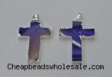 NGP6158 25*40mm - 30*40mm cross agate gemstone pendants