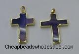 NGP6168 25*40mm - 30*40mm cross agate gemstone pendants