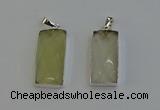 NGP6183 14*30mm - 15*38mm faceted rectangle lemon quartz pendants