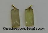 NGP6201 14*30mm - 15*38mm faceted rectangle lemon quartz pendants