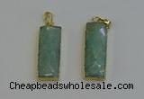 NGP6204 14*30mm - 15*38mm faceted rectangle amazonite pendants