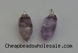 NGP6220 12*28mm - 15*30mm faceted bullet amethyst pendants