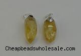 NGP6221 12*28mm - 15*30mm faceted bullet citrine pendants