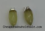 NGP6222 12*28mm - 15*30mm faceted bullet lemon quartz pendants