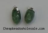 NGP6227 12*28mm - 15*30mm faceted bullet green aventurine pendants