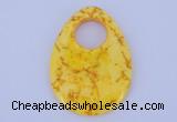 NGP623 5pcs 45*62mm flat teardrop yellow agate gemstone pendants