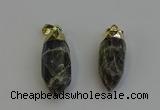 NGP6245 12*28mm - 15*30mm faceted bullet labradorite pendants