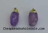 NGP6298 18*30mm - 22*35mm faceted nuggets amethyst pendants