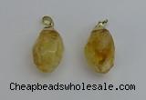 NGP6299 18*30mm - 22*35mm faceted nuggets citrine pendants