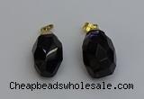 NGP6302 18*30mm - 22*35mm faceted nuggets smoky quartz pendants