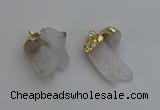 NGP6306 25*28mm - 25*35mm nuggets white crystal pendants