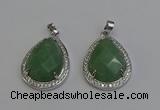 NGP6339 25*30mm teardrop green aventurine pendants wholesale