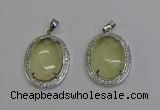 NGP6356 25*30mm oval lemon quartz pendants wholesale