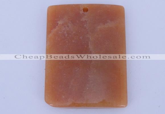 NGP637 5pcs 33*45mm rectangle red aventurine gemstone pendants