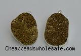 NGP6370 35*40mm - 30*45mm freeform plated druzy agate pendants