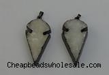 NGP6396 20*40mm - 25*45mm arrowhead druzy agate pendants