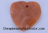 NGP640 5pcs 50*50mm heart red aventurine gemstone pendants