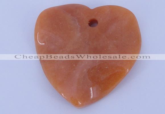 NGP640 5pcs 50*50mm heart red aventurine gemstone pendants