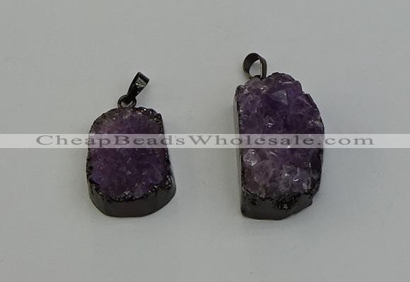 NGP6408 15*25mm - 16*28mm freeform druzy agate pendants