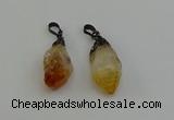 NGP6418 12*28mm - 15*30mm nuggets citrine gemstone pendants