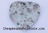 NGP642 5pcs 50*50mm heart kiwi stone pendants jewelry wholesale