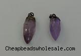 NGP6432 12*24mm - 15*30mm faceted bullet amethyst pendants