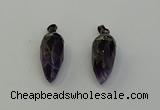 NGP6436 12*24mm - 15*30mm faceted bullet amethyst pendants