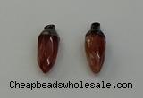 NGP6442 12*24mm - 15*30mm faceted bullet red rabbit hair pendants