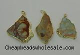 NGP6561 30*40mm - 45*55mm freeform serpentine jasper pendants