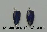 NGP6563 12*35mm - 15*40mm arrowhead lapis lazuli pendants