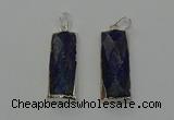 NGP6566 14*30mm - 15*38mm faceted rectangle lapis lazuli pendants