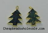 NGP6579 30*40mm - 32*40mm Christmas tree sea sediment jasper pendants