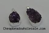 NGP6604 20*25mm - 20*30mm freeform druzy amethyst pendants