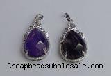 NGP6609 22*30mm faceted teardrop amethyst gemstone pendants