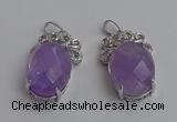 NGP6630 18*25mm faceted oval light amethyst gemstone pendants