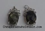 NGP6640 18*25mm faceted oval labradorite gemstone pendants