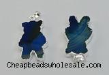 NGP6655 22*38mm Animal or V-shaped agate gemstone pendants