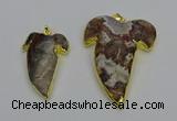 NGP6691 25*30mm - 30*40mm tooth agate gemstone pendants wholesale