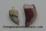 NGP6705 15*30mm - 20*40mm horn agate gemstone pendants